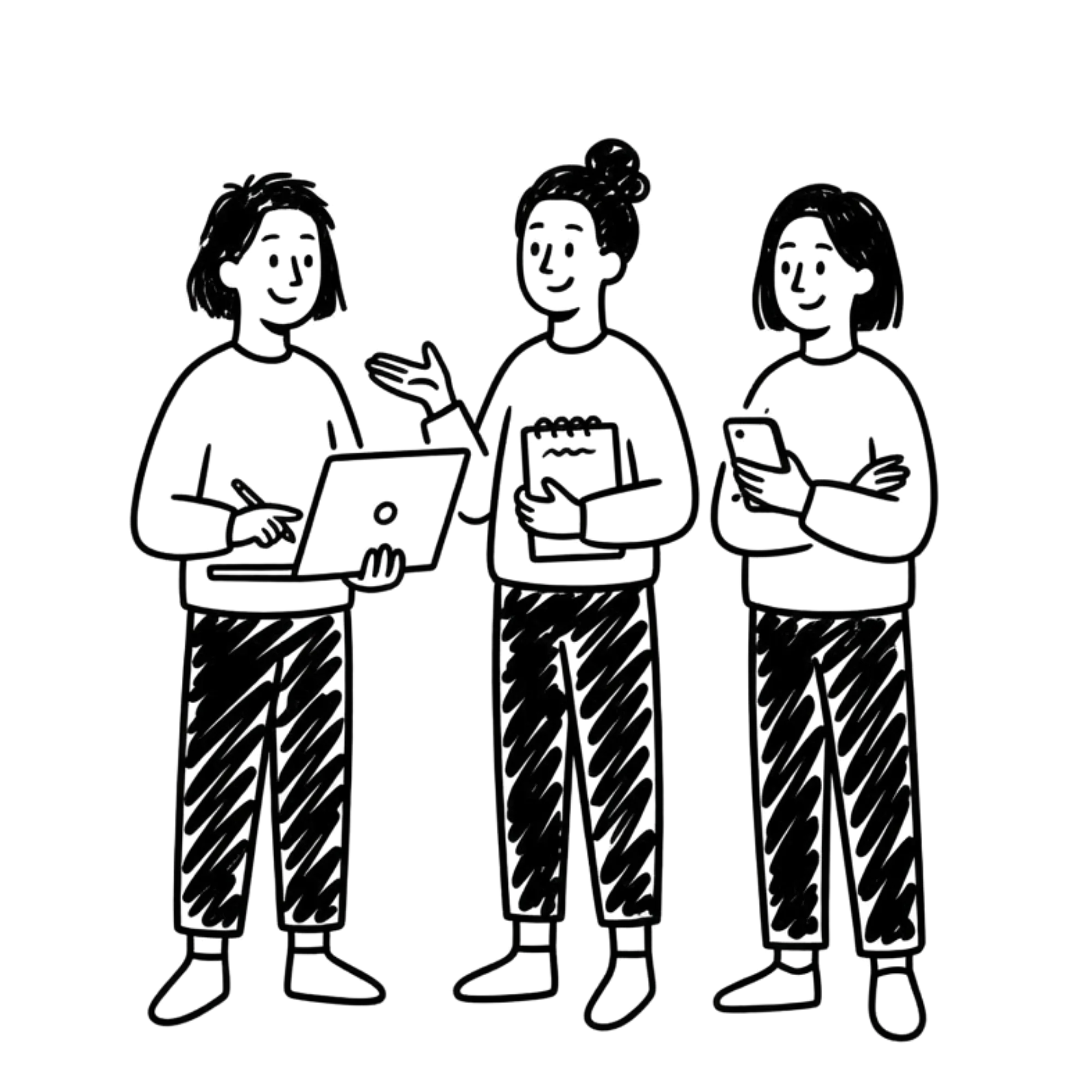 Hand-drawn sketch of The Morning Beer founding team